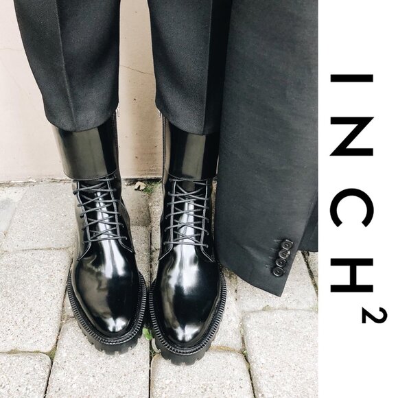 INCH2 Camden Double Monk Buckle Leather Combat Boot - Picture 3 of 15